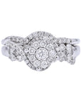 10K WG 1 CTW Diamond Cluster Bridal Set