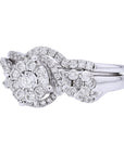 10K WG 1 CTW Diamond Cluster Bridal Set