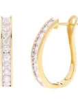10K Diamond Channel Set Hoops