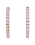 10K RG 1 1/2 CT Diamond Inside-Out Hoops