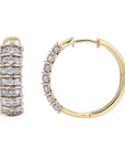 10K 1 CTW Diamond Hoops