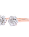 10K RG Diamond Flower Cuff Ring