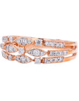 10K RG Multi-Row Diamond Band