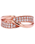 10K RG Crossover Diamond Ring