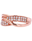 10K RG Crossover Diamond Ring