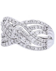 10K WG 1 CTW Diamond Crossover Ring