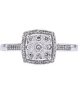 10K WG 0.25 CTW Diamond Cushion Shaped Cluster Ring