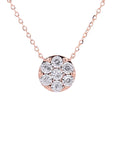 10K Round Diamond Cluster NecklaceMore Colors Available
