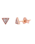 10K RG Diamond Triangle Studs