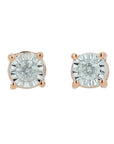10K RG 0.50 CT Diamond Miracle Set Studs