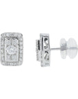 10K WG .50 CT Diamond Cluster Studs