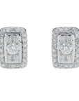 10K WG .50 CT Diamond Cluster Studs