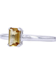 10K Solitaire Emerald Cut Gemstone RingMore Colors Available
