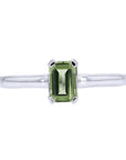 10K Solitaire Emerald Cut Gemstone RingMore Colors Available