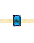 10K Solitaire Emerald Cut Gemstone RingMore Colors Available