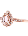 10K RG Morganite Halo Ring