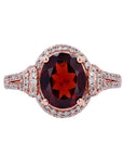 10K RG Garnet Center Ring