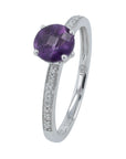 10K Gemstone Solitaire RingMore Colors Available