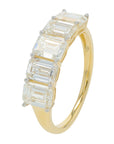 10K 3.50 CT Lab Grown Diamond Five Stone Emerald Cut BandLab Grown DiamondMore Colors Available