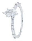 Lab Diamond Pear Cut Center Bridal Set in 14K White Gold (0.75 ct. tw)