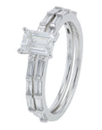 Lab Diamond Emerald Cut Center Bridal Set in 14K Gold (0.75 ct. tw)