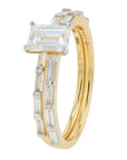 Lab Diamond Emerald Cut Center Bridal Set in 14K Gold (0.75 ct. tw)