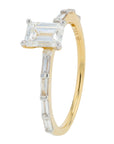 Lab Diamond Emerald Cut Center Bridal Set in 14K Gold (0.75 ct. tw)