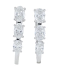 14K 1.50 CT Lab Grown Diamond Three Stone Hoops