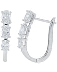 14K 1.50 CT Lab Grown Diamond Three Stone Hoops
