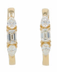 Lab Diamond Three Stone Hoops in 14K Gold (1.25 ct. tw)