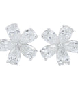 Lab Diamond Flower Earrings in 14K White Gold (3.30 ct. tw)