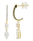 Lab Diamond Dangle J-Hoops in 14K Yellow Gold (1 ct. tw)
