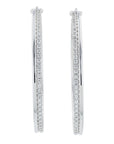 Lab Diamond Oval Hoops in 10K White Gold (0.74 ct. tw)