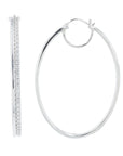 Lab Diamond Oval Hoops in 10K White Gold (0.74 ct. tw)