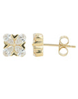 Lab Diamond Cluster Studs in 14K Gold (1 ct. tw)