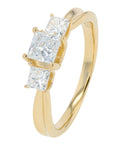 Lab Diamond Princess Cut Three Stone Ring in 14K Gold (1 ct. tw)