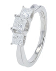 Lab Diamond Princess Cut Three Stone Ring in 14K Gold (1 ct. tw)