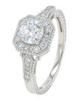 Lab Diamond Halo Engagement Ring in 14K Gold (1 ct. tw)