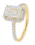 Lab Diamond Emerald Halo Engagement Ring in 14K Gold (2.40 ct. tw)