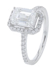 Lab Diamond Emerald Halo Engagement Ring in 14K Gold (2.40 ct. tw)