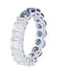 Lab Diamond & Lab Sapphire Eternity Band in 14K White Gold