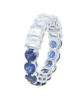 Lab Diamond & Lab Sapphire Eternity Band in 14K White Gold