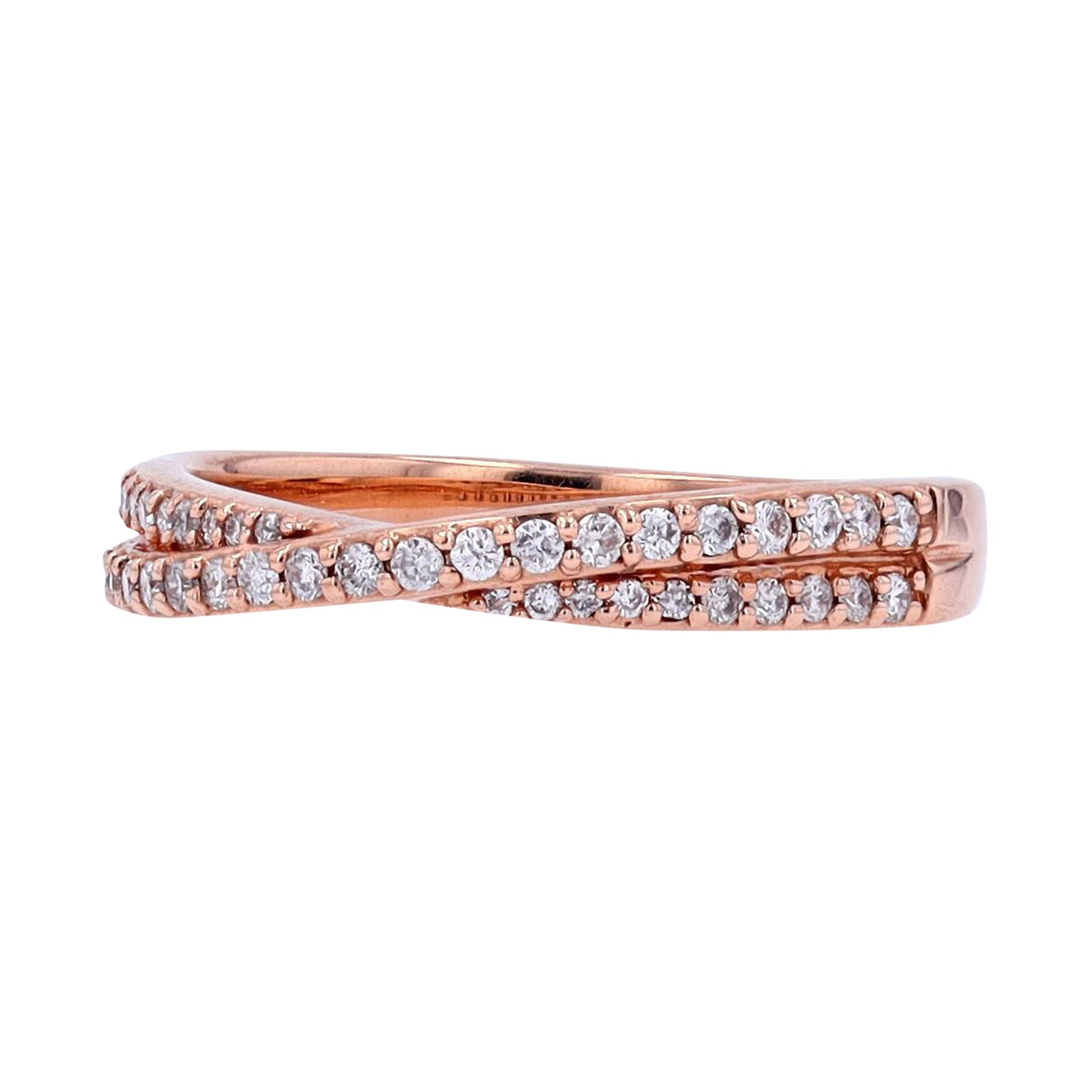 10K RG .25 CTW Diamond Crossover Band