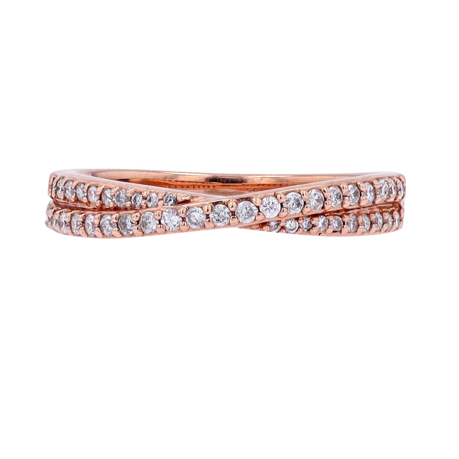 10K RG .25 CTW Diamond Crossover Band