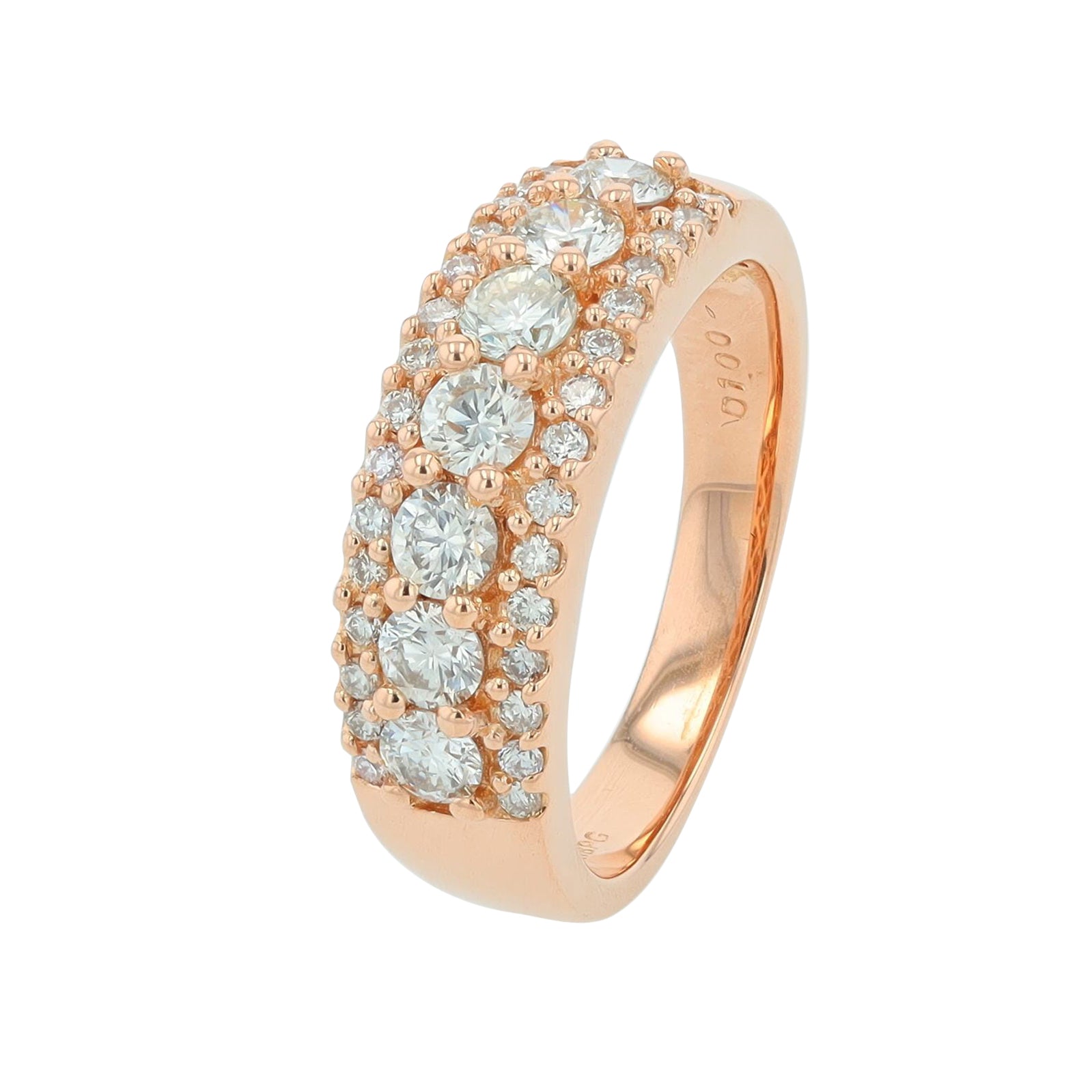 18K RG 1 CT Diamond Wide Band