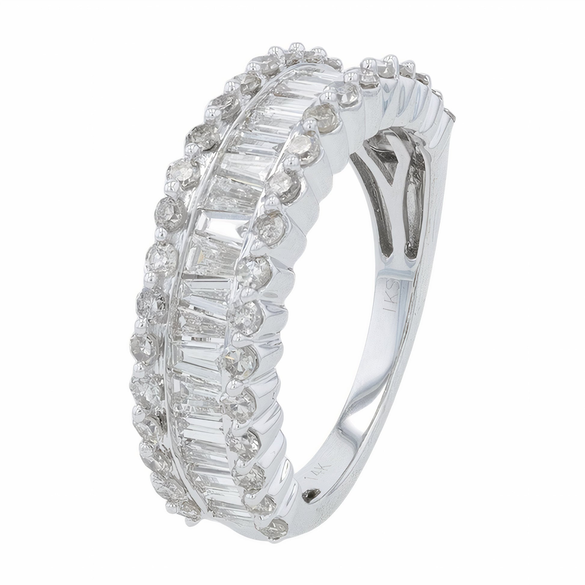 14K WG 1.50 CTW Diamond Channel Set Ring