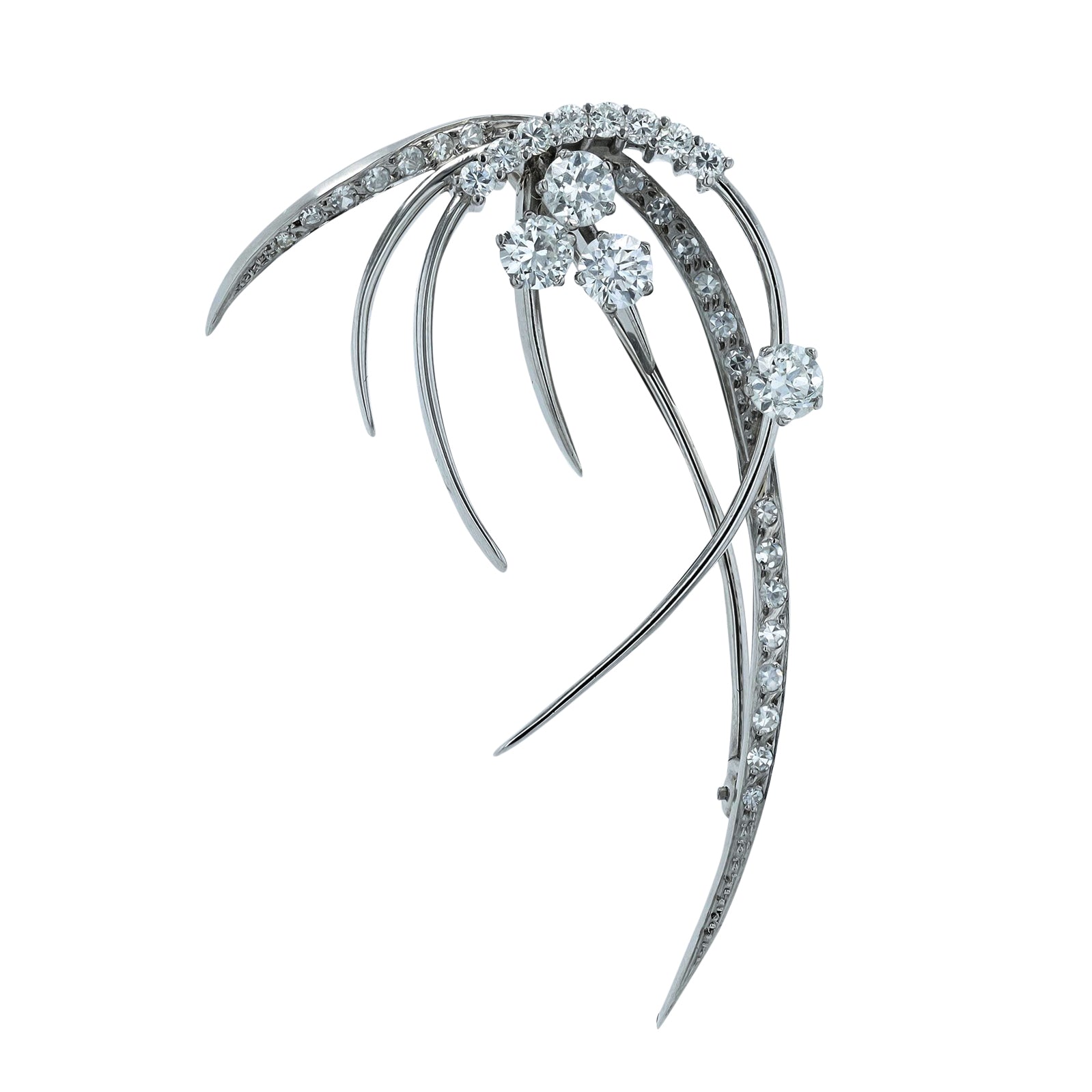PLAT 2.62 CTW Diamond Brooch