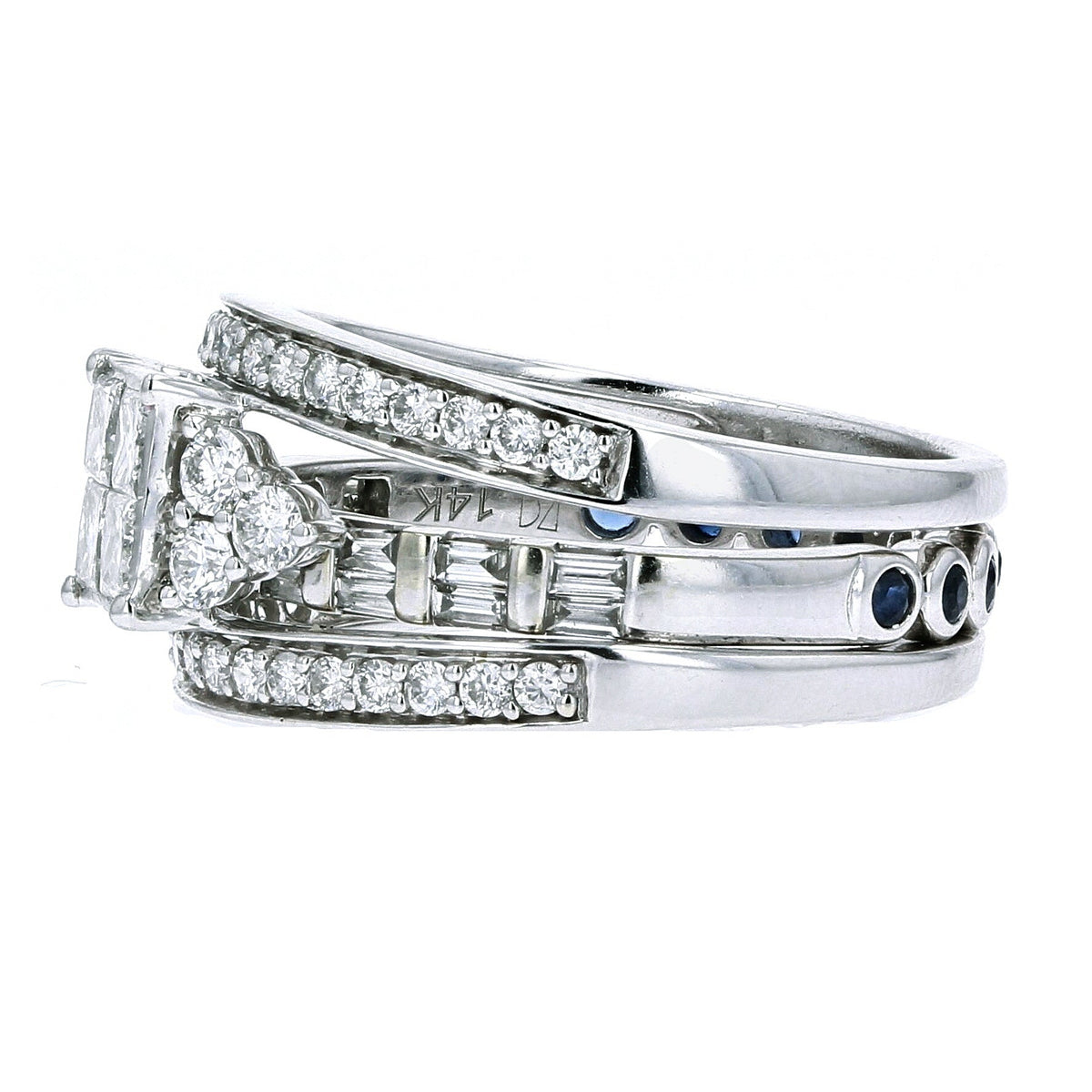14K WG Sapphire & Diamond Bridal Set