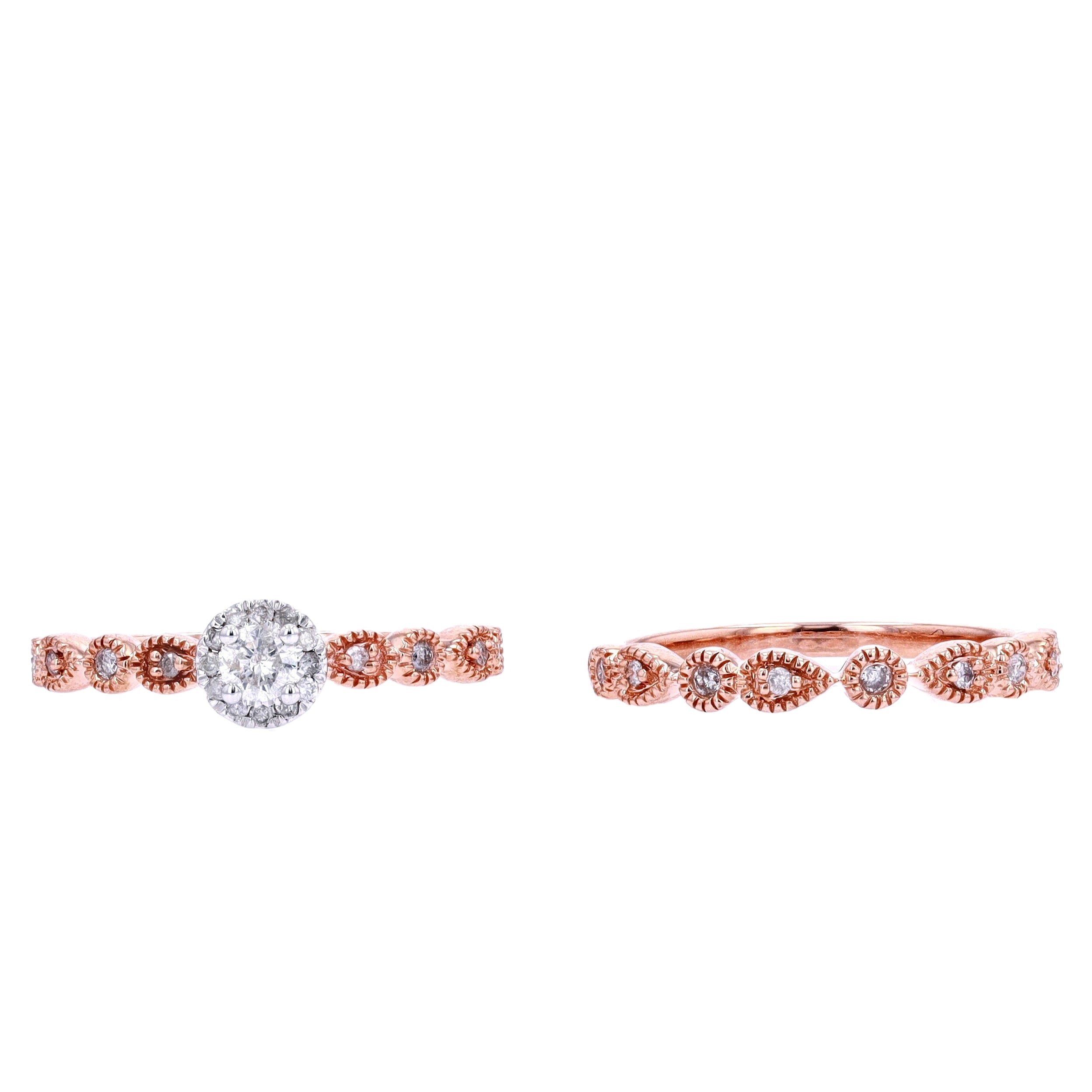 10K RG .33 CT Diamond Bridal Set