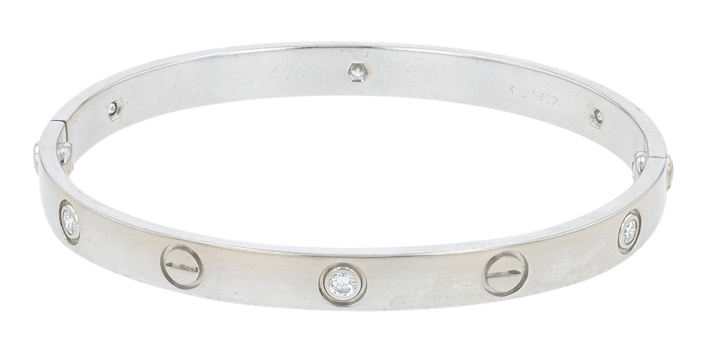 18K WG Cartier 6-Diamond Love Bangle Size 18 <p><strong>Comes with Screwdriver</p></strong>